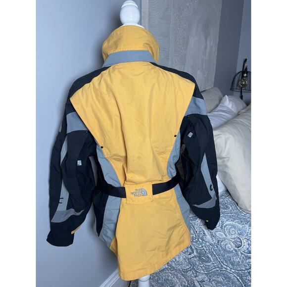 The North Face Womens Hyvent Jacket Ski Shell Yellow Size 10 Vintage Belted - Picture 6 of 8